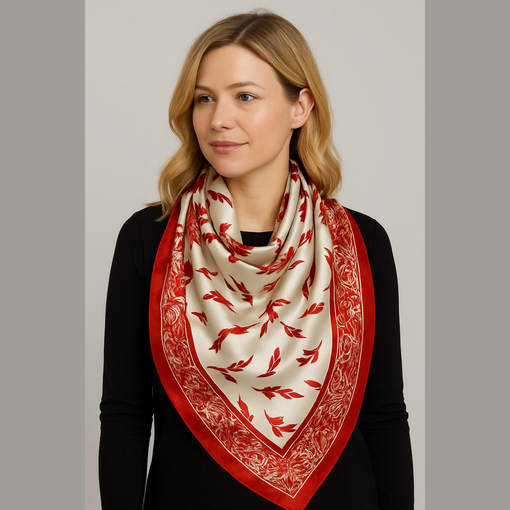 Giancarlo Paoli Vintage Floral Acetate Scarf